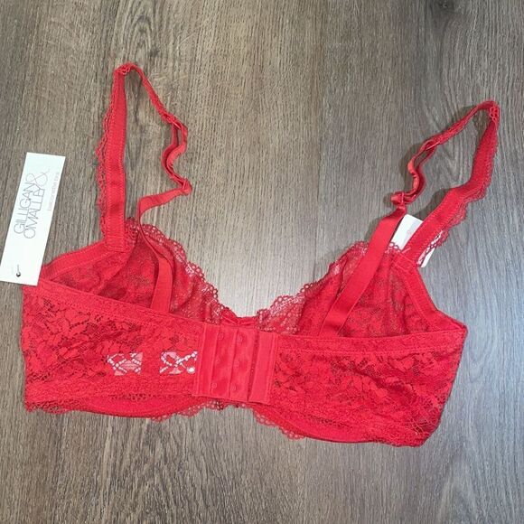 Gillian & O’Malley Ripe Red Lace Secy Balconette Bra 32DD- NWT - Picture 10 of 12